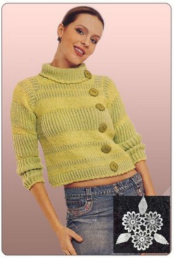 Пуловер с декоративными пуговицами