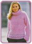 Пуловер, связанный поперек