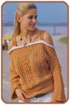 Ажурный пуловер с вырезом «кармен»