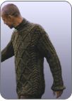 Пуловер с узором Косы и ромбы