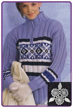 Пуловер с жаккардовой полосой