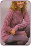 Пуловер из ажурного узора с ромбами