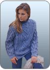 Голубой узорчатый пуловер