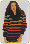 Пуловер из разноцветных полос