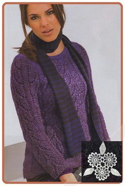 Пуловер из пряжи с цветовыми переходами