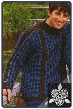 Пуловер с узорами из снятых петель