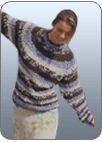 Коричневый сетчатый пуловер